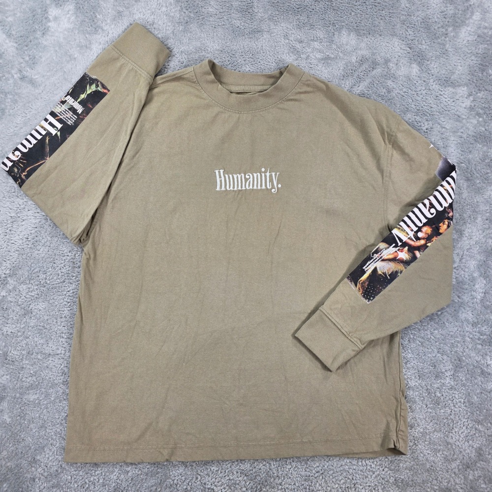 GSTR Humanity Momento Mori Graphic Long Sleeve Shirt Olive Small Streetwear